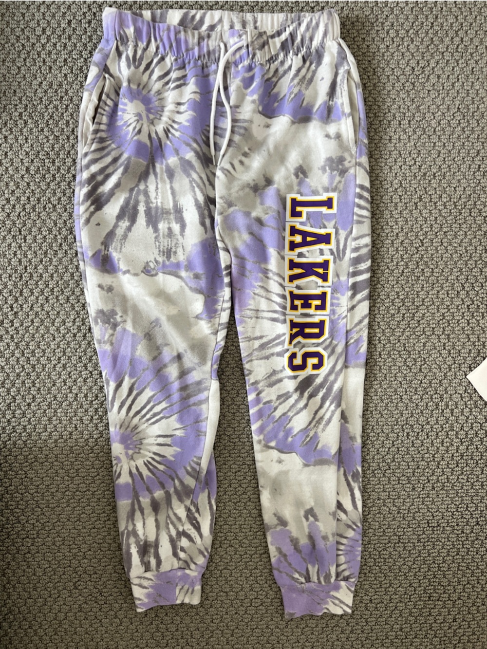 L.A. Lakers basketball Purple Tie-Dye Jogger Sweatpants size medium